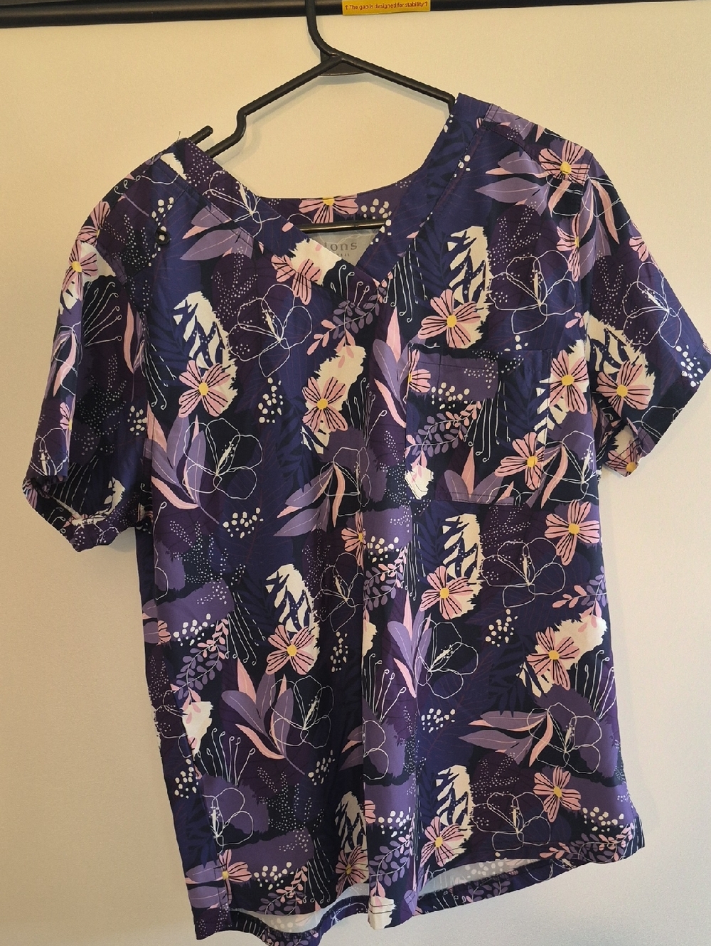 Purple Floral V-Neck Women's Top